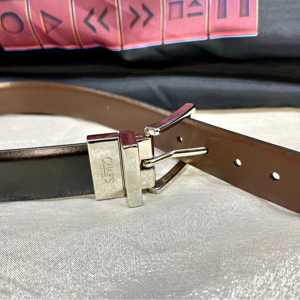 CHAPS reversible Black Brown Youth Kids Dress Belt Size XS 19-21